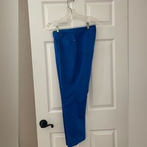 Rafaella women’s comfort stretch zip up dressy pants dazzling blue size 10